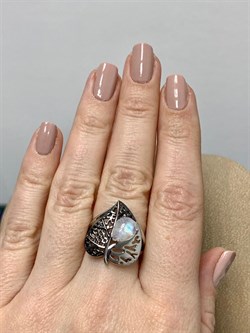 *Кольцо р.17 Адуляр арт. SM-R02902-X-WB-W-X-X-342 вес 5,42 г - фото 254069