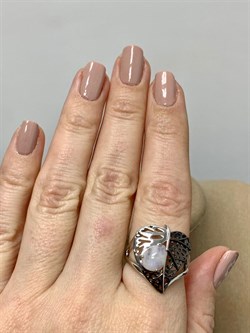 *Кольцо р.18 Адуляр арт. SM-R02902-X-WB-W-X-X-327 вес 4,97 г - фото 254089