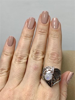 *Кольцо р.19 Адуляр арт. SM-R02902-X-WB-W-X-X-310 вес 5,42 г - фото 254099