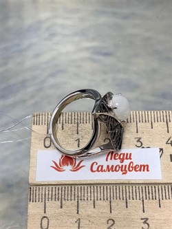 *Кольцо р.19 Адуляр арт. SM-R02902-X-WB-W-X-X-310 вес 5,42 г - фото 254102