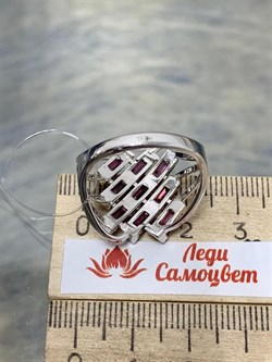 *Кольцо р.18,5 Родолит арт. SM-R02914-X-W-lil-X-W-976 вес 6,46 г - фото 254192