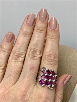 *Кольцо р.20 Родолит арт. SM-R02914-X-W-lil-X-W-997 вес 6,85 г - фото 254212