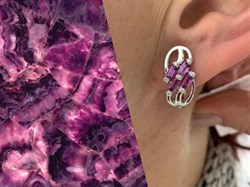 *Серьги Родолит арт. SM-E00744-X-W-lil-X-W-649 вес 4,8 г - фото 254216