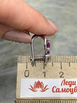 *Серьги Родолит арт. SM-E00744-X-W-lil-X-W-649 вес 4,8 г - фото 254218