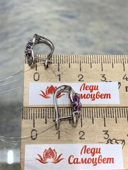 *Серьги Родолит арт. SM-E00744-X-W-lil-X-W-649 вес 4,8 г - фото 254219