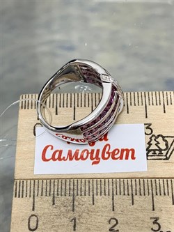 *Кольцо р.18 Родолит арт. SM-R02918-X-W-lil-X-W-889 вес 6,1 г - фото 254305