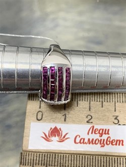 *Кольцо р.19 Родолит арт. SM-R02918-X-W-lil-X-W-908 вес 6,17 г - фото 254324