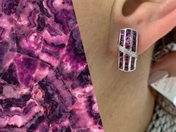 *Серьги Родолит арт. SM-E00743-X-W-lil-X-W-598 вес 5,95 г - фото 254332