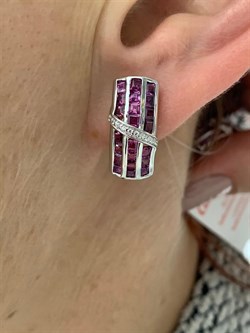 *Серьги Родолит арт. SM-E00743-X-W-lil-X-W-598 вес 5,95 г - фото 254333