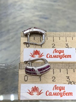 *Серьги Родолит арт. SM-E00743-X-W-lil-X-W-598 вес 5,95 г - фото 254336