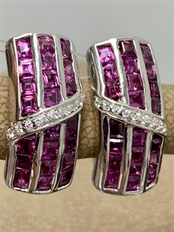 *Серьги Родолит арт. SM-E00743-X-W-lil-X-W-598 вес 5,95 г - фото 254337