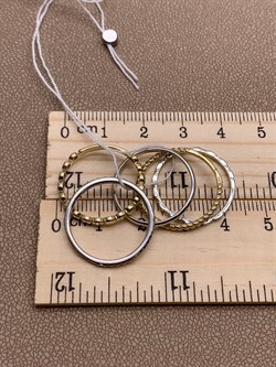 *Набор колец р.18 Белый Фианит цв Белое и Лимонное арт. 13-0008-00-401-1121-48-418 Вес 5,97 г - фото 254429