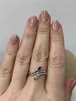 *Кольцо р.17,5 Хризолит Аметист арт. SM-R02898-X-W-SO-X-Pur-244 вес 2,84 г - фото 254470 *Кольцо р.17,5 Хризолит Аметист арт. SM-R02898-X-W-SO-X-Pur-244 вес 2,84 г - фото 254470