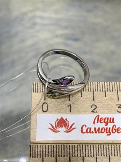 *Кольцо р.16,5 Хризолит Аметист арт. SM-R02898-X-W-SO-X-Pur-015 вес 2,88 г - фото 254485 *Кольцо р.16,5 Хризолит Аметист арт. SM-R02898-X-W-SO-X-Pur-015 вес 2,88 г - фото 254485