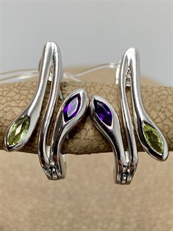 *Серьги Хризолит Аметист арт. SM-E00729-X-W-SO-X-Pur-929 вес 3,62 г - фото 254494 *Серьги Хризолит Аметист арт. SM-E00729-X-W-SO-X-Pur-929 вес 3,62 г - фото 254494