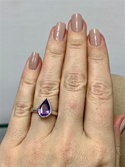 *Кольцо р.16,5 Аметист арт. SM-R02897-X-W-Pur-X-X-661 вес 3,01 г - фото 254499
