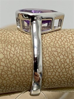 *Кольцо р.19 Аметист арт. SM-R02897-X-W-Pur-X-X-680 вес 3,18 г - фото 254515