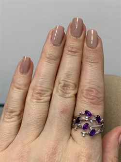 *Кольцо р.18 Аметист арт. SM-R02901-X-W-Pur-X-W-618 вес 4,3 г - фото 254536 *Кольцо р.18 Аметист арт. SM-R02901-X-W-Pur-X-W-618 вес 4,3 г - фото 254536