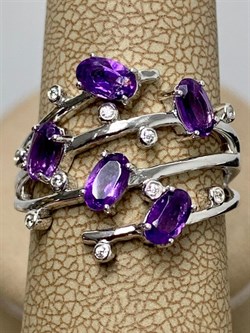 *Кольцо р.19 Аметист арт. SM-R02901-X-W-Pur-X-W-630 вес 4,25 г - фото 254705 *Кольцо р.19 Аметист арт. SM-R02901-X-W-Pur-X-W-630 вес 4,25 г - фото 254705