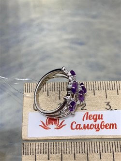 *Кольцо р.21 Аметист арт. SM-R02901-X-W-Pur-X-W-696 вес 4,31 г - фото 254721 *Кольцо р.21 Аметист арт. SM-R02901-X-W-Pur-X-W-696 вес 4,31 г - фото 254721