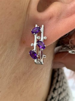 *Серьги Аметист арт. SM-E00741-X-W-Pur-X-W-345 вес 4,57 г - фото 254735 *Серьги Аметист арт. SM-E00741-X-W-Pur-X-W-345 вес 4,57 г - фото 254735