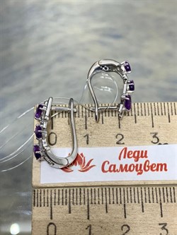 *Серьги Аметист арт. SM-E00741-X-W-Pur-X-W-345 вес 4,57 г - фото 254736 *Серьги Аметист арт. SM-E00741-X-W-Pur-X-W-345 вес 4,57 г - фото 254736