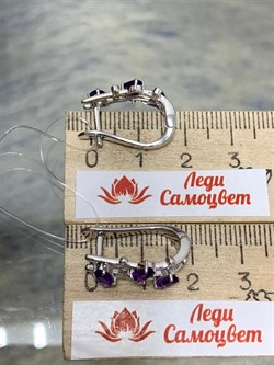 *Серьги Аметист арт. SM-E00741-X-W-Pur-X-W-345 вес 4,57 г - фото 254738 *Серьги Аметист арт. SM-E00741-X-W-Pur-X-W-345 вес 4,57 г - фото 254738