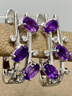 *Серьги Аметист арт. SM-E00741-X-W-Pur-X-W-345 вес 4,57 г - фото 254739 *Серьги Аметист арт. SM-E00741-X-W-Pur-X-W-345 вес 4,57 г - фото 254739