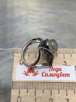 *Кольцо р.17,5 Лабрадор арт. SM-R02902-X-WB-GR-X-X-205 вес 5,4 г - фото 254807 *Кольцо р.17,5 Лабрадор арт. SM-R02902-X-WB-GR-X-X-205 вес 5,4 г - фото 254807