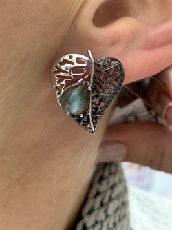 *Серьги Лабрадор арт. SM-E00745-X-WB-GR-X-X-098 вес 7,12 г - фото 254866 *Серьги Лабрадор арт. SM-E00745-X-WB-GR-X-X-098 вес 7,12 г - фото 254866