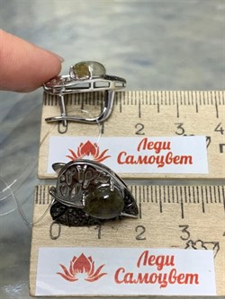 *Серьги Лабрадор арт. SM-E00745-X-WB-GR-X-X-098 вес 7,12 г - фото 254869 *Серьги Лабрадор арт. SM-E00745-X-WB-GR-X-X-098 вес 7,12 г - фото 254869