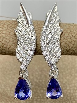 *Серьги Танзанит арт. SM-E00748-X-W-TN-X-W-591 вес 3,56 г - фото 254916 *Серьги Танзанит арт. SM-E00748-X-W-TN-X-W-591 вес 3,56 г - фото 254916