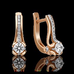 *Серьги Белый Фианит арт. 02-4338-00-501-1111-38-319 (вес 3,41 г) - фото 25493