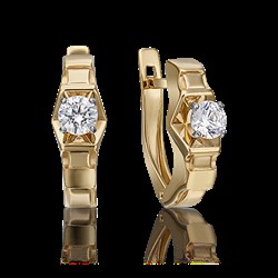 *Серьги Белый Фианит цв  Лимонное, Белое арт. 02-4320-00-501-1121-38-676 (вес 4,13 г) - фото 25519