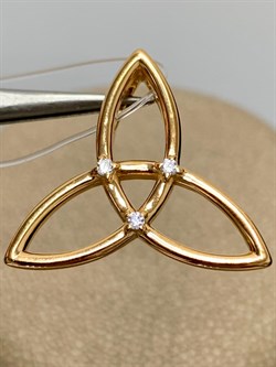 *Подвеска Триглав Фианит арт. 03-3258/00КЦ-06-483 вес 1,91 г - фото 255332