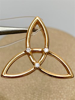 *Подвеска Триглав Фианит арт. 03-3258/00КЦ-06-483 вес 1,91 г - фото 255334