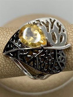 *Кольцо р.18,5 Цитрин  арт. SM-R02902-X-WB-YS-X-X-309 вес 5,57 г - фото 255466