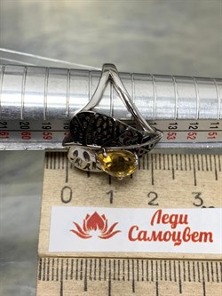 *Кольцо р.18,5 Цитрин  арт. SM-R02902-X-WB-YS-X-X-309 вес 5,57 г - фото 255468