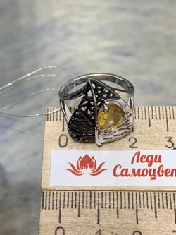 *Кольцо р.18,5 Цитрин  арт. SM-R02902-X-WB-YS-X-X-309 вес 5,57 г - фото 255473