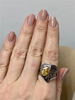 *Кольцо р.18,5 Цитрин  арт. SM-R02902-X-WB-YS-X-X-309 вес 5,57 г - фото 255475