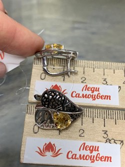 *Серьги Цитрин арт. SM-E00745-X-WB-YS-X-X-000 вес 7,42 г - фото 255483 *Серьги Цитрин арт. SM-E00745-X-WB-YS-X-X-000 вес 7,42 г - фото 255483