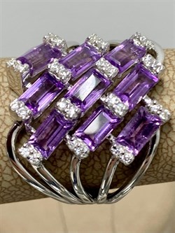 *Кольцо р.19 Аметист арт. SM-R02914-X-W-Pur-X-W-082 вес 6,11 г - фото 255550 *Кольцо р.19 Аметист арт. SM-R02914-X-W-Pur-X-W-082 вес 6,11 г - фото 255550
