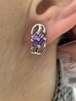 *Серьги Аметист арт. SM-E00744-X-W-Pur-X-W-758 вес 4,52 г - фото 255575 *Серьги Аметист арт. SM-E00744-X-W-Pur-X-W-758 вес 4,52 г - фото 255575