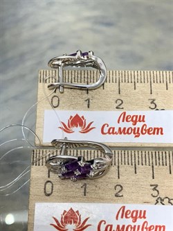 *Серьги Аметист арт. SM-E00744-X-W-Pur-X-W-758 вес 4,52 г - фото 255578 *Серьги Аметист арт. SM-E00744-X-W-Pur-X-W-758 вес 4,52 г - фото 255578