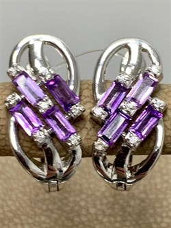 *Серьги Аметист арт. SM-E00744-X-W-Pur-X-W-758 вес 4,52 г - фото 255579 *Серьги Аметист арт. SM-E00744-X-W-Pur-X-W-758 вес 4,52 г - фото 255579