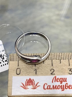 *Кольцо р.18 Змейка Родолит арт. SM-R02899-X-W-lil-X-X-560 вес 2,78 г - фото 255902