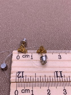 *Серьги Пусеты Триглав арт. 02-3930/0000-08-233 вес 1,24 г - фото 256034