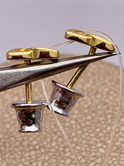 *Серьги Пусеты Триглав арт. 02-3930/0000-08-233 вес 1,24 г - фото 256037