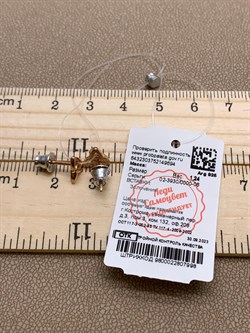 *Серьги Пусеты Триглав арт. 02-3930/0000-06-998 вес 1,24 г - фото 256108