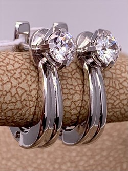 *Серьги Белый Фианит цв Белое арт. 02-4315-00-501-1120-38-024 вес 3,92 г - фото 256428 *Серьги Белый Фианит цв Белое арт. 02-4315-00-501-1120-38-024 вес 3,92 г - фото 256428